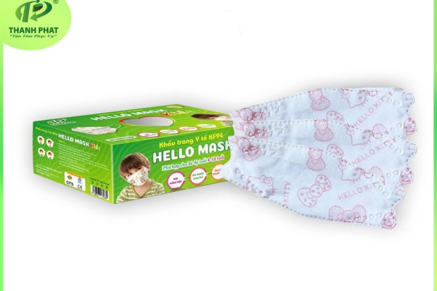 Khẩu Trang Em Bé Hello Kids KF94 ( Họa Tiết Hello Kitty - 50 cái/hộp )